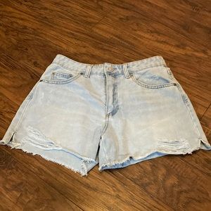 Ripped jean shorts